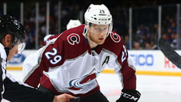 UNIONDALE, NEW YORK - JANUARY 06: Nathan MacKinnon #29 of the Colorado Avalanche skates against New York Islanders at NYCB Live's Nassau Coliseum on January 06, 2020 in Uniondale City. New York Islanders defeated the Colorado Avalanche 1-0. (Photo by Mike Stobe/NHLI via Getty Images)