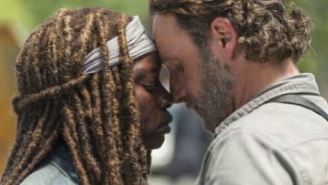 Andrew Lincoln as Rick Grimes, Danai Gurira as Michonne - The Walking Dead _ Season 8, Episode 1 - Photo Credit: Gene Page/AMC