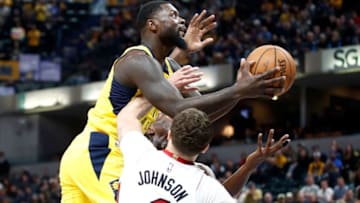 INDIANAPOLIS, IN - JANUARY 10: Lance Stephenson #1 of the Indiana Pacers shoots the ball against the Miami Heat during the game at Bankers Life Fieldhouse on January 10, 2018 in Indianapolis, Indiana. NOTE TO USER: User expressly acknowledges and agrees that, by downloading and or using this photograph, User is consenting to the terms and conditions of the Getty Images License Agreement. (Photo by Andy Lyons/Getty Images)