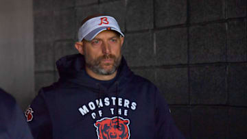 Nov 3, 2019; Philadelphia, PA, USA; Chicago Bears head coach Matt Nagy inside the tunnel before game against the Philadelphia Eagles at Lincoln Financial Field. Mandatory Credit: Eric Hartline-USA TODAY Sports