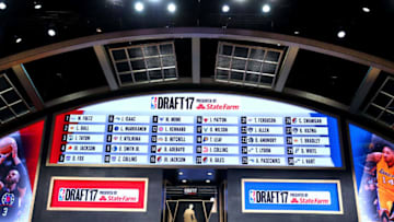 NEW YORK, NY - JUNE 22: The draft board is seen displaying picks 1 through 30 after the first round of the 2017 NBA Draft at Barclays Center on June 22, 2017 in New York City. NOTE TO USER: User expressly acknowledges and agrees that, by downloading and or using this photograph, User is consenting to the terms and conditions of the Getty Images License Agreement. (Photo by Mike Stobe/Getty Images)