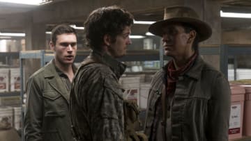 Sam Underwood as Jake Otto, Michael Greyeyes as Qaletaqa Walker, Daniel Sharman as Troy Otto - Fear the Walking Dead _ Season 3, Episode 9 - Photo Credit: Richard Foreman, Jr/AMC