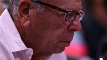 SAN ANTONIO, TX - MAY 03: Houston Rockets owner Leslie Alexander looks on during Game Two of the NBA Western Conference Semi-Finals against the San Antonio Spurs at AT