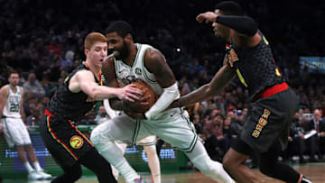Kyrie Irving Atlanta Hawks (Photo by Barry Chin/The Boston Globe via Getty Images)