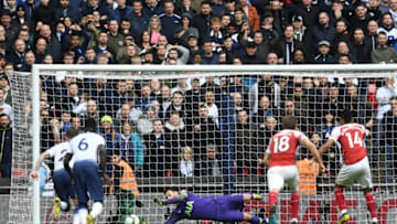 LONDON, ENGLAND - MARCH 02: Pierre-Emerick Aubameyang of Arsenal has his penalty saved by Hugo Lloris of Tottenham Hotspur during the Premier League match between Tottenham Hotspur and Arsenal FC at Wembley Stadium on March 02, 2019 in London, United Kingdom. (Photo by Michael Regan/Getty Images)
