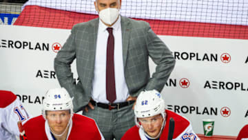 Mar 13, 2021; Calgary, Alberta, CAN; Montreal Canadiens head coach Dominique Ducharme. Mandatory Credit: Sergei Belski-USA TODAY Sports