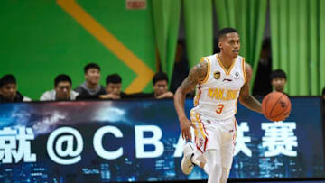 NANJING, CHINA - OCTOBER 30: Joseph Young #3 of Nanjing Tongxi Monkey King drives the ball during the 2018/2019 Chinese Basketball Association (CBA) League fifth round match between Nanjing Tongxi Monkey King and Tianjin Ronggang Gold Lions at Jiangning Sports Center on October 30, 2018 in Nanjing, Jiangsu Province of China. (Photo by VCG/VCG via Getty Images)