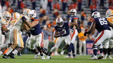 Auburn footballNov 21, 2020; Auburn, Alabama, USA; Auburn football running back DJ Williams (3) carries against the Tennessee Volunteers during the third quarter at Jordan-Hare Stadium. Mandatory Credit: John Reed-USA TODAY Sports