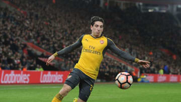SOUTHAMPTON, ENGLAND - JANUARY 28: Hector Bellerin of Arsenal during the Emirates FA Cup Fourth Round match between Southampton and Arsenal at St Mary's Stadium on January 28, 2017 in Southampton, England. (Photo by Stuart MacFarlane/Arsenal FC via Getty Images)