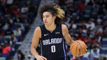 Anthony Black has been the talk of the preseason as he has struggled in the Orlando Magic's preseason games. But they see him making steady progress. (Photo by Jonathan Bachman/Getty Images)