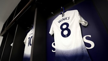 LONDON, ENGLAND - AUGUST 18: Harry Winks of Tottenham Hotspur shirt is seen in the changing room prior to the Premier League match between Tottenham Hotspur and Fulham FC at Wembley Stadium on August 18, 2018 in London, United Kingdom. (Photo by Tottenham Hotspur FC/Tottenham Hotspur FC via Getty Images)