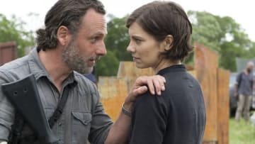 Andrew Lincoln as Rick Grimes, Lauren Cohan as Maggie Greene - The Walking Dead _ Season 8, Episode 1 - Photo Credit: Gene Page/AMC