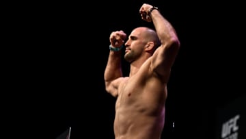 BOSTON, MA - JANUARY 19: Volkan Oezdemir of Switzerland poses on the scale during the UFC 220 weigh-in at TD Garden on January 19, 2018 in Boston, Massachusetts. (Photo by Brandon Magnus/Zuffa LLC/Zuffa LLC via Getty Images)