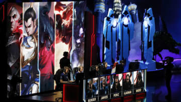 GWANGJU, SOUTH KOREA - OCTOBER 27: Team G2 Esports of Europe plays against team Invictus Gaming of China during the semifinal match of 2018 The League of Legends World Championship at Gwangju Women? University Universiade Gymnasium on October 27, 2018 in Gwangju, South Korea. (Photo by Woohae Cho/Getty Images)