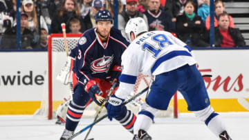 COLUMBUS, OH - NOVEMBER 29: Seth Jones #3 of the Columbus Blue Jackets skates against the Tampa Bay Lightning on November 29, 2016 at Nationwide Arena in Columbus, Ohio. (Photo by Jamie Sabau/NHLI via Getty Images)