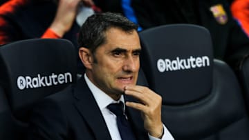 9th May 2018, Camp Nou, Barcelona, Spain; La Liga football, Barcelona versus Villarreal; Ernesto Valverde coach of FC Barcelona before the match (photo by Pedro Salado/Action Plus via Getty Images)