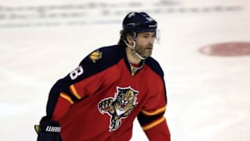 Feb 18, 2016; Sunrise, FL, USA; Florida Panthers right wing Jaromir Jagr (68) looks on from the ice in the first period against the San Jose Sharks at BB&T Center. Mandatory Credit: Robert Mayer-USA TODAY Sports