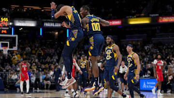 Tyrese Haliburton and Bennedict Mathurin, Indiana Pacers (Photo by Dylan Buell/Getty Images)