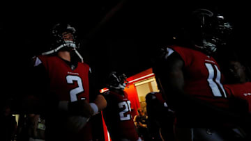 ATLANTA, GA - SEPTEMBER 16: Matt Ryan #2 of the Atlanta Falcons walks out of the tunnel prior to the game against the Carolina Panthers at Mercedes-Benz Stadium on September 16, 2018 in Atlanta, Georgia. (Photo by Kevin C. Cox/Getty Images)
