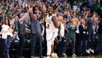 BOSTON, MA - MAY 3: Terry Rozier #12 of the Boston Celtics celebrates after scoring a three pointer against the Philadelphia 76ers during the second quarter of Game Two of the Eastern Conference Second Round of the 2018 NBA Playoffs at TD Garden on May 3, 2018 in Boston, Massachusetts. (Photo by Maddie Meyer/Getty Images)