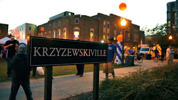 The scene outside Krzyzewskiville prior to a Duke basketball game (Photo by Lance King/Getty Images)