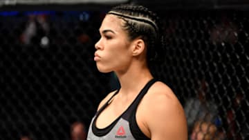 LAS VEGAS, NV - JULY 06: Rachael Ostovich prepares to fight Montana De La Rosa in their women's flyweight bout during The Ultimate Fighter Finale event inside The Pearl concert theater at Palms Casino Resort on July 6, 2018 in Las Vegas, Nevada. (Photo by Jeff Bottari/Zuffa LLC/Zuffa LLC via Getty Images)
