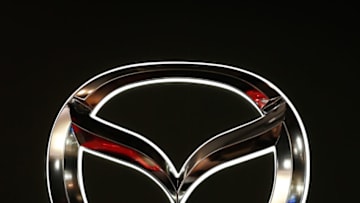 CHIBA, JAPAN - JANUARY 15: Mazda Motor Corporation logo is shown on display at the 2016 Tokyo Auto Salon car show on January 15, 2016 in Chiba, Japan. TOKYO AUTO SALON 2016 is held from January 15 to 17, 2016. (Photo by Christopher Jue/Getty Images)