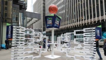 Apr 8, 2019; Minneapolis, MN, USA; A general view of a March Madness bracket outside before the championship game between the Virginia Cavaliers and Texas Tech Red Raiders. Mandatory Credit: Brace Hemmelgarn-USA TODAY Sports