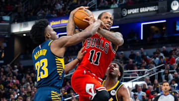 Aaron Nesmith, DeMar DeRozan, Indiana Pacers - Credit: Trevor Ruszkowski-USA TODAY Sports