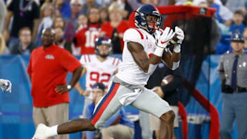 LEXINGTON, KY - NOVEMBER 04: D.K. Metcalf #14 of the Mississippi Rebels catches a pass for a touchdown against the Kentucky Wildcats at Commonwealth Stadium on November 4, 2017 in Lexington, Kentucky. (Photo by Andy Lyons/Getty Images)