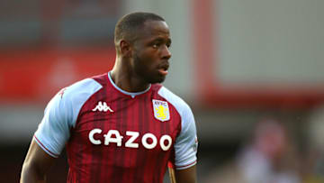 WALSALL, ENGLAND - JULY 21: Keinan Davis of Aston Villa during the Pre Season Friendly between Walsall and Aston Villa at Banks's Stadium on July 21, 2021 in Walsall, England. (Photo by Chloe Knott - Danehouse/Getty Images)