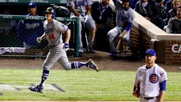CHICAGO, IL - OCTOBER 19: Enrique Hernandez (Photo by Stacy Revere/Getty Images)