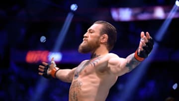 January 18, 2020; Las Vegas, Nevada, USA; Conor McGregor reacts during UFC 246 at T-Mobile Arena. Mandatory Credit: Mark J. Rebilas-USA TODAY Sports