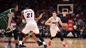 Nov 17, 2016; Miami, FL, USA; Miami Heat guard Goran Dragic (7) dribbles the ball against Milwaukee Bucks during the second half at American Airlines Arena. The Heat won 96-73. Mandatory Credit: Steve Mitchell-USA TODAY Sports