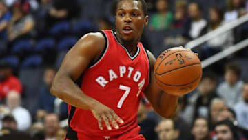 Oct 21, 2016; Washington, DC, USA; Toronto Raptors guard Kyle Lowry (7) dribbles the ball against the Washington Wizards during the first half at Verizon Center. Mandatory Credit: Brad Mills-USA TODAY Sports