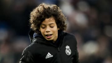 MADRID, SPAIN - JANUARY 18: Enzo Alves son of Marcelo of Real Madrid during the La Liga Santander match between Real Madrid v Sevilla at the Santiago Bernabeu on January 18, 2020 in Madrid Spain (Photo by David S. Bustamante/Soccrates/Getty Images)