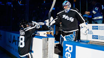 TAMPA, FL - APRIL 9: Goalie Andrei Vasilevskiy