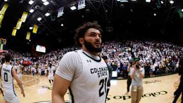Feb 23, 2022; Fort Collins, Colorado, USA; Colorado State Rams guard David Roddy (21) after the game against the Wyoming Cowboys at Moby Arena. Mandatory Credit: Isaiah J. Downing-USA TODAY Sports