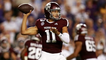 Kellen Mond, Texas A&M Aggies. (Photo by Sean Gardner/Getty Images)