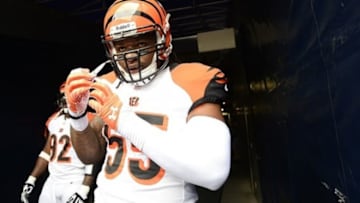 Sep 8, 2013; Chicago, IL, USA; Cincinnati Bengals outside linebacker Vontaze Burfict (55) before the game against the Chicago Bears at Soldier Field. Mandatory Credit: Mike DiNovo-USA TODAY Sports
