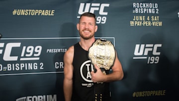 INGLEWOOD, CA - JUNE 04: Michael Bisping poses for a portrait during the post fight press conference after the UFC 199 event at The Forum on June 4, 2016 in Inglewood, California. (Photo by Brandon Magnus/Zuffa LLC/Zuffa LLC via Getty Images)