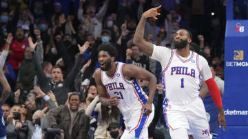 Philadelphia 76ers, Joel Embiid, Andre Drummond (Photo by Mitchell Leff/Getty Images)