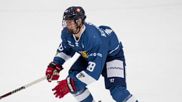 PLYMOUTH, MI - FEBRUARY 15: Jesperi Kotkaniemi #28 of the Finland Nationals skates up ice against the Sweden Nationals during the 2018 Under-18 Five Nations Tournament game at USA Hockey Arena on February 15, 2018 in Plymouth, Michigan. Finland defeated Sweden 5-3. (Photo by Dave Reginek/Getty Images)*** Local Caption *** Jesperi Kotkaniemi