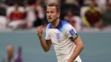 AL KHOR, QATAR - NOVEMBER 25: Harry Kane of England during the FIFA World Cup Qatar 2022 Group B match between England and USA at Al Bayt Stadium on November 25, 2022 in Al Khor, Qatar. (Photo by Richard Sellers/Getty Images)