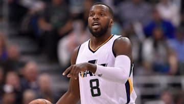SALT LAKE CITY, UT - NOVEMBER 29: Shelvin Mack #8 of the Utah Jazz controls the ball during their game against the Houston Rockets at Vivint Smart Home Arena on November 29, 2016 in Salt Lake City, Utah. NOTE TO USER: User expressly acknowledges and agrees that, by downloading and or using this photograph, User is consenting to the terms and conditions of the Getty Images License Agreement. (Photo by Gene Sweeney Jr/Getty Images)