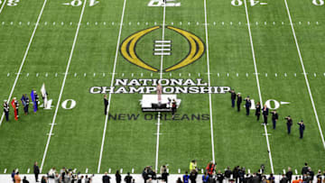 NEW ORLEANS, LA - JANUARY 13: Singer Lauren Daigle performs the national anthem prior to the College Football Playoff National Championship held at the Mercedes-Benz Superdome on January 13, 2020 in New Orleans, Louisiana. (Photo by Jamie Schwaberow/Getty Images)