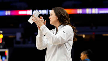 MINNEAPOLIS, MN - MARCH 02: Head coach Shauna Green of the Illinois Fighting Illini looks on against the Rutgers Scarlet Knights in the first half of the game in the second round of the Big Ten Women's Basketball Tournament at Target Center on March 2, 2023 in Minneapolis, Minnesota. (Photo by David Berding/Getty Images)