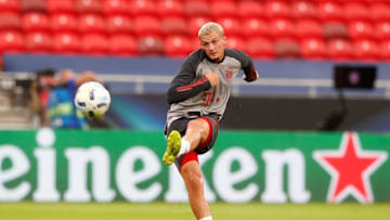 Mickael Cuisance, Bayern Munich. (Photo by BERNADETT SZABO/AFP via Getty Images)