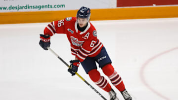 Nico Gross #66 of the Oshawa Generals (Photo by Chris Tanouye/Getty Images)