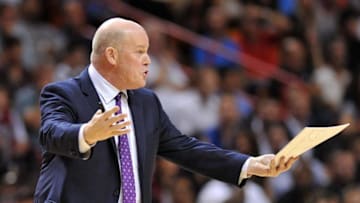 Mar 17, 2016; Miami, FL, USA; Charlotte Hornets head coach Steve Clifford during the second half against the Miami Heat at American Airlines Arena. Mandatory Credit: Steve Mitchell-USA TODAY Sports